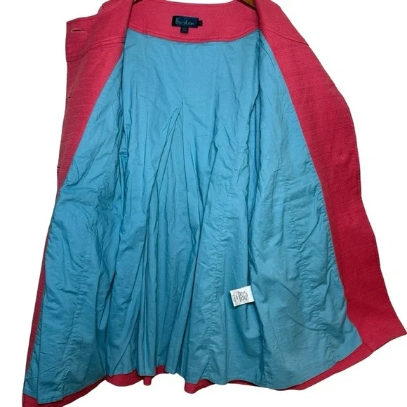 Boden Pink Textured Cotton Button-Up Coat Size L - Picture 7 of 7